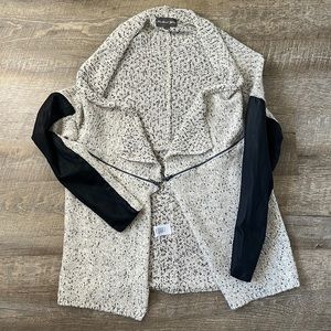 Michael Stars Cardigan With Leather Accents RN# 102146 Size Small